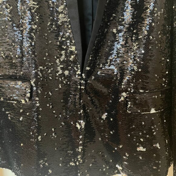 Maje Sequin Black Blazer Sz 38 - Picture 7 of 7